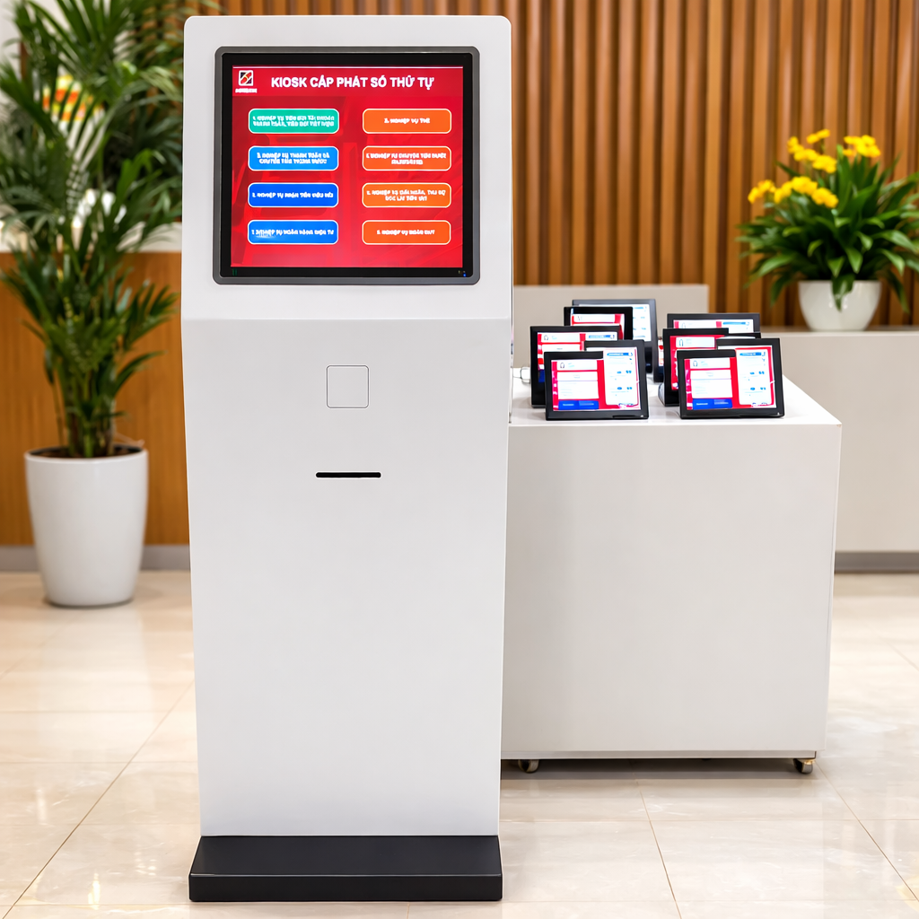 The First Smart Queue System with AI, Facial Recognition &amp; Blockchain |QMS Kiosk